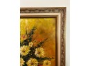 Warmed Toned Floral Arrangement Impasto Painting Artist Signed A. Rao