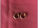 10K Gold Small  Hoop Earrings - Yellow And White Gold