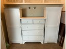 3 Piece White Dresser And Storage Cabinets Set