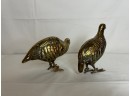 Pair Of Brass Birds Partridges