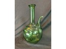 Vintage Green Blown Glass Wine Chiller Decanter Carafe