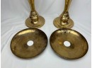 Moroccan Etched Brass Alter Candle Holders