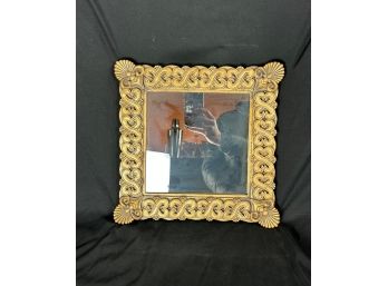 Small Gold Toned Frame Decorative Wall Hanging Mirror