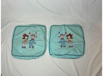 Vintage Love Struck Boy And Blushing Girl Decorative Pillowcases