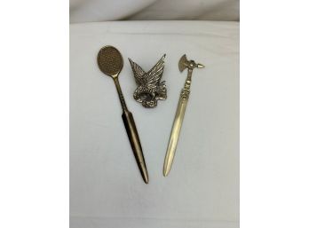 Brass Letter Openers And Action Eagle Clip