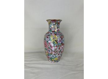 Macau Chinese Mille Fleur Colorful Floral Vase