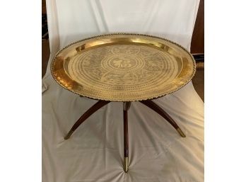 Mid Century Chinese Brass Spider Leg Tray Table (#1)