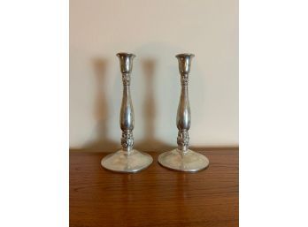 Royal Danish International Sterling Silver Pair Of Candlesticks Candle Holders