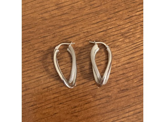 14K Italy White Gold Earrings