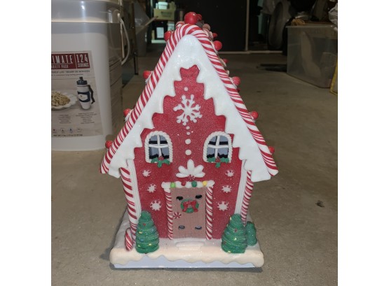 Candy Cane Themed Gingerbread House