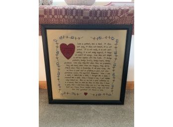 1 Corinthians 13 : 4-13 Framed Embroidery