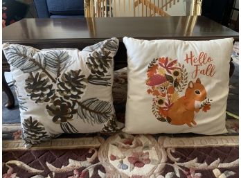 Hello Fall And Pinecone Decorative Pillows