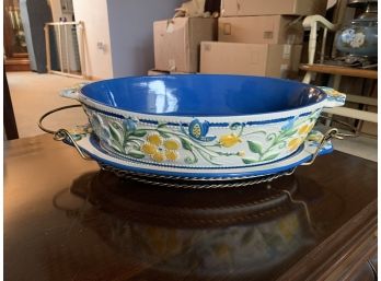 Temp-tations 'Butterfly Garden' Casserole Dish With Cradle And Matching Platter