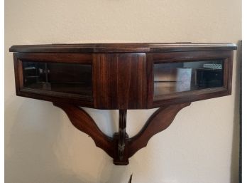 Wood Shelf With Glass Top And Sides For Display