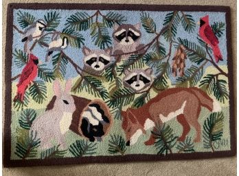 Claire Murray Hand Hooked Rug Forest Creatures