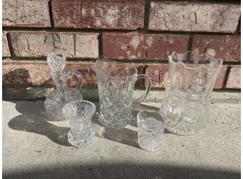 Vases, Pitcher, Decanter, And Toothpick Holder