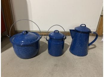 Enamelware Kettle And Pots