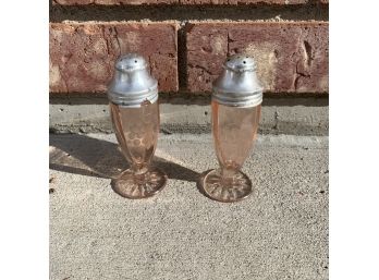 Pink Depression Glass Salt And Pepper Shakers