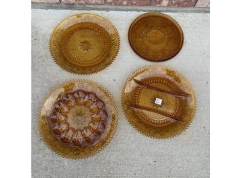 Amber Glass Serving Plates