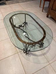 Glass Coffee Table With Bronze Base