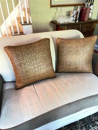 Pair Studio 773 Leather Weaved Pillows
