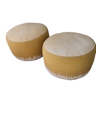 Pair Of Ottomans Or Poufs