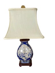 White & Blue Ceramic Table Lamp