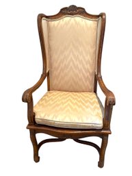 Walnut Caned Wing Back Chair