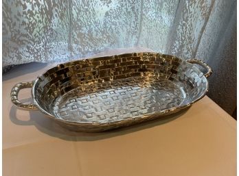 Old Town Imports Oval Basket Weave Bowl