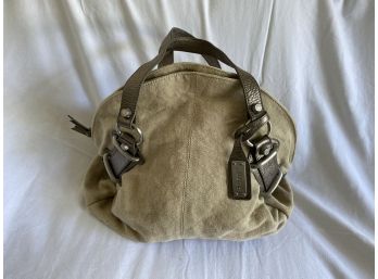 Abro Canvas Gray Leather Bag