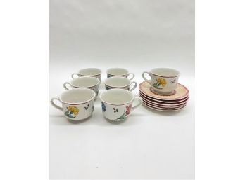 6 Plus Villory And Boch Cup & Saucers