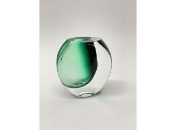 Kosta Boda Green Mirage Vase