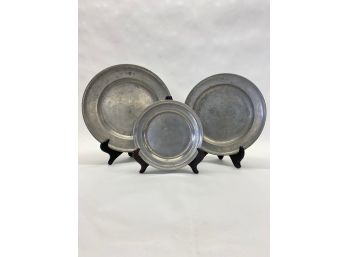 3 Pewter Plates