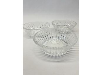 Set Of 3 Val Saint Lambert Crystal Candy/Nut Dishes