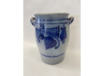 Vintage Cobalt Blue Stoneware Crock