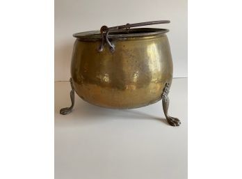 Footed Brass Colored Caldron