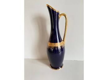 Limoge Cobalt Blue Vase