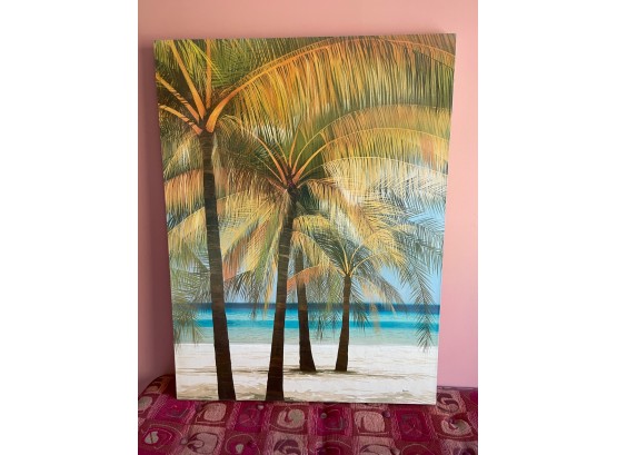 Palm Tree Beach Scene Canvas Print