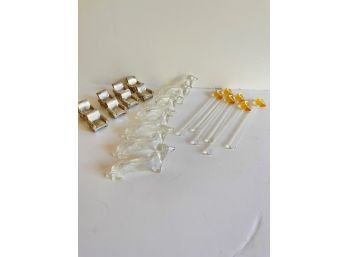 Lot Of Stirrers, Place Markers And Knife Rests