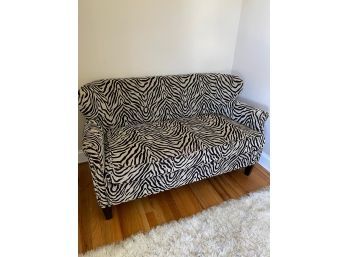 Settee With Upholstered Zebra Print