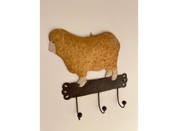 Lamb Wall Accent With Hooks