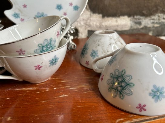 RARE Mid Century Modern Atomic Porcelain Bone China Tea Set