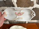 Mikasa Leaf Serving Tray Paired With Pink Floral Relish Dish