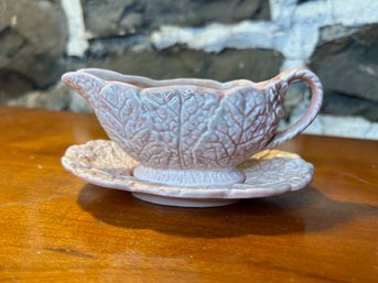 H. Wains & Son Ltd. Pink Cabbage Creamer And Plate