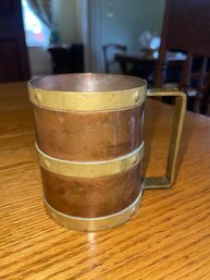 Brown Metal Mug W/ Gold