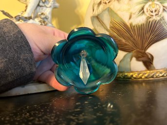 Blue Glass Tulip Bell