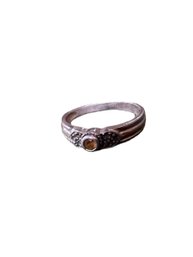 Vintage Mandarin Garnet  Art Deco Ring - Sterling Silver