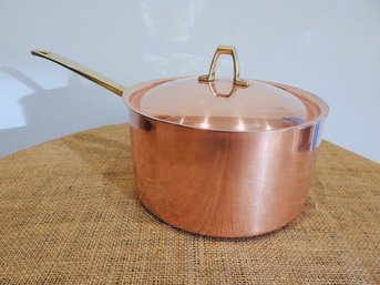 Paul Revere Limited Edition Copper Pan 1 Quart W/Lid Stainless Brass