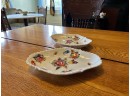 Antique Hand Painted Molded Edge Serving Dishes Set Of 2  Attributed To Coalport