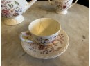 Vernon Kilns Mayflower Teapot, 1 Cup, 1 Sugar Bowl, 1 Creamer